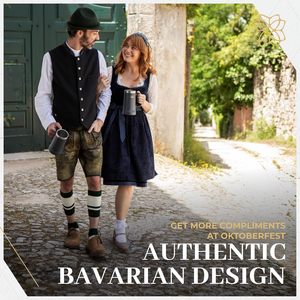 Blusa Dirndl Bávara Personalizada para Mujer, Blanca, de Algodón, Manga Tres Cuartos, Cuello con Volantes, Top Tradicional - Product Image 4