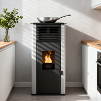Poêle à granulés PS-60 avec contrôle intelligent Wi-Fi, moderne, pour extérieur, chauffage de salle de bain, autoportant
