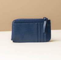 Porte-cartes de crédit en cuir véritable, organisateur fin pour cartes d'identité et de banque, étui personnalisé avec fermeture éclair et porte-monnaie