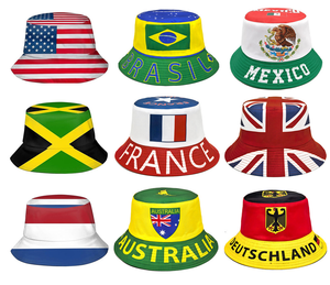 Nouveau chapeau bob unisexe à imprimé drapeau national, idéal pour les <span class=keywords><strong>vacances</strong></span> en extérieur, chapeau pare-soleil, vente en gros personnalisée, moins cher, haute qualité - Product Image 1