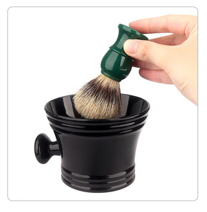 Brosse à barbe et bol à mousse pour <span class=keywords><strong>homme</strong></span>, brosse de salon de coiffure pour barbier - Product Image 4