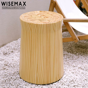 WISEMAX家具北欧现代家居家具实木凳子木制圆形茶几床客厅沙发边桌 - Product Image 3