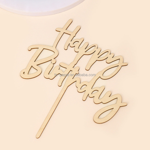 <span class=keywords><strong>2025</strong></span> mới nhất thiết kế hạnh phúc bánh sinh nhật toppers cupcake toppers bánh gỗ trang trí cho bữa tiệc sinh nhật - Product Image 3