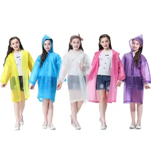 Wholesale Customized Eva Material Children Raincoats School Reusable Rain Poncho Rain Coat Kids