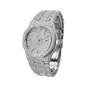Montre en diamant Moissanite VVS pour homme, style HIP HOP Iced Out, mouvement automatique, fabricant OEM de montres automatiques - Product Image 4