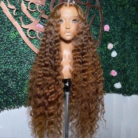 Perruque Lace Frontale en Cheveux Humains Ondulés Profonds Brun Chocolat pour Femmes Noires, Perruque Brésilienne Pré-Épilée à Boucles Souples