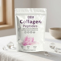 Poudre de peptides de collagène multi-sources sans saveur, types I, II, III, V, X, protéines hydrolysées de qualité supérieure avec biotine et vitamine C, marque privée OEM