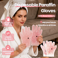 Gants Masques pour les Mains à la Cire de Paraffine de Rose Hydratants et Blanchissants Soin des Mains 140g Jetables pour Spa Salon Usage Domestique OEM ODM