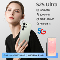 Teléfono Inteligente 5G de Alta Gama S25 Ultra con Procesador Deca Core, Cámara Frontal de 48MP, Pantalla HD de 7.3 Pulgadas, 16GB de RAM, 1TB de Almacenamiento, Doble SIM