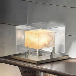 Marble Table Lamp Led Touch Control Rechargeable For Study Bedroom <b>Bedside</b> Hotel Reception - Product Image 1