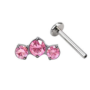 Cartouche de perçage corporel en titane F136 en gros, perçage d'oreille, avec zircon interne, clou de cartilage d'oreille, anneau de lèvre, bijoux de perçage - Product Image 3