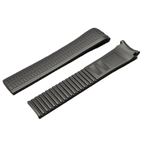 Bracelet de montre en caoutchouc de luxe pour Philippe 5164A 5167A 5167R avec fonction respirante, extrémité incurvée de 21 mm, fermoir déployant noir - Product Image 6