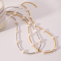 Collier élégant fait main en perles d'eau douce naturelles Gaovo, plaqué or 18 carats, délicat, résistant au ternissement, bijoux pour femmes