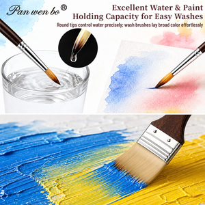 Ensemble de pinceaux professionnels pour peinture <span class=keywords><strong>acrylique</strong></span> et aquarelle, 26 pièces, ensemble de pinceaux pour artistes professionnels avec couteau à palette et rouleau de toile - Product Image 4