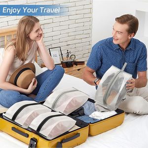 Large Capacity Waterproof Travel Shoe Storage <b>Bags</b> with Double-Sided Zipper Convenient Pouches for Shoe Organization - Product Image 5