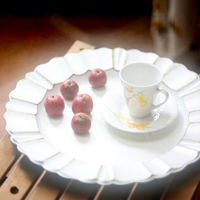 Assiettes de présentation décoratives blanches polies XiangJin Fashion – Accessoires modernes pour la maison, vente en gros, vaisselle en plastique PP pour mariages et fêtes