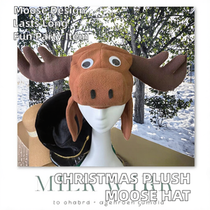 New Trending Thermal <b>Adult</b> Polyester Durable Christmas Moose Headwear Brown Plush Unique Animal Shaped <b>Hat</b> Outdoor Use <b>Party</b> - Product Image 4