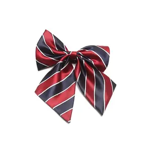 Amazn Top Brand DYNASTYLE 100% Handmade Polyester Microfiber Woven Corbata Black Office Uniform Womens Girls Butterfly Bow Tie