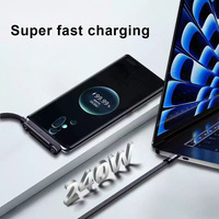 Câble de données USB-C vers USB-C à angle droit en alliage de zinc, conception unique, vente en gros OEM, charge ultra-rapide 5A 240W, Type-C pour iPhone 17 Pro