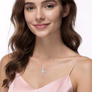 Collar de Plata de Ley S925 con Piedra de Nacimiento, Collar Corazón del Océano, Regalo de San Valentín para Novia - Product Image 2