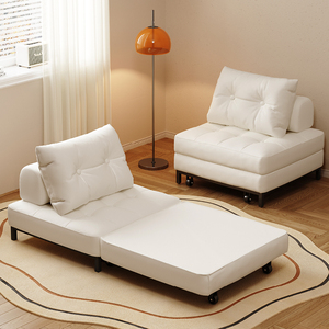 Mueble Multifuncional, Sofá Cama Individual <span class=keywords><strong>de</strong></span> Cuero, Sofá Cama Convertible Minimalista Italiano, Sillón Plegable - Product Image 4