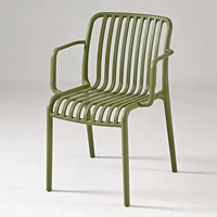 Chaise de salle à manger en plastique de style nordique, ensemble table et chaises pour café, restaurant, bistrot, siège extérieur avec accoudoirs