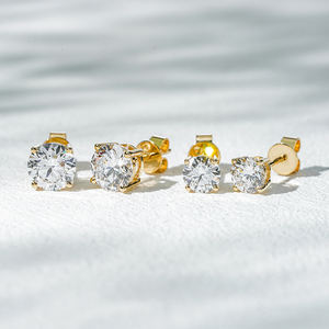 ラウンドダイヤモンド 14金無垢スタッドピアス 1カラット 1.5カラット ラボグロウンダイヤモンド ピアス ジュエリー 即日発送 - Product Image 3