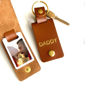 In-stock dye-sublimation <b>blank</b> photo box keychain PU leather photo key pendant Father's Day gift key <b>ring</b> - Product Image 5