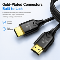 Cable HDMI 2.0 Biaze 4K60Hz de Alta Velocidad con Conector Chapado en Oro, Compatible con HDR 3D, Revestimiento de PVC para HDTV, Monitor, Proyector, Cámara de Computadora
