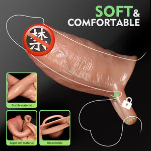 Verdikte en versterkte siliconen holle cock sleeve, herbruikbare penisring, erectiehulpmiddel voor volwassenen seksspeeltjes - Product Image 1