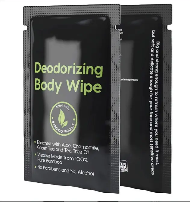 Fábrica personalizado toalhetes húmidos Biodegradável Promocional Barato Pacote Individual Desodorizante Body cleaning wipes Anti-suor