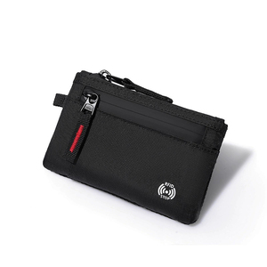 <span class=keywords><strong>Portacarte</strong></span> di Credito Sottile con Cerniera, Mini Portafoglio RFID, Piccola Borsa Portamonete, Astuccio con Zip, Portafogli Corti Neri, Porta Carte Bancarie per Uomo - Product Image 2