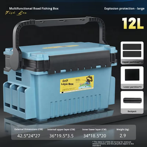 Scatola Multifunzione in PP per Esche con Porta Canna da Pesca e Scomparti per Accessori, 9L-12L, Valigetta Rigida per Pesca - Product Image 6