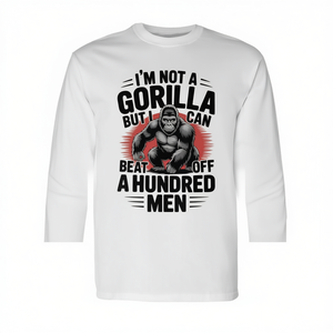 Camiseta de Manga Larga con Gráfico de Gorila, Cuello Redondo Unisex, Ropa Promocional para Adultos - Product Image 2