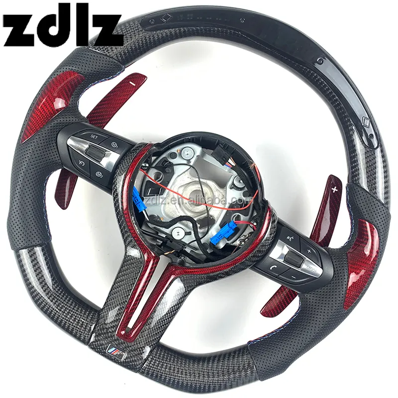 Volante personalizzato in fibra di carbonio a LED con pale del cambio per volante BMW M1 M2 M3 M4 M5 F10 F82 F30 F32