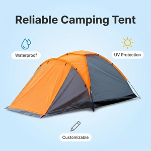 Carpa de Túnel Impermeable para Acampar al Aire Libre, para 3-4 Personas, Familiar, de Emergencia, Camuflaje, para las Cuatro Estaciones, de Poliéster Tafetán y Fibra de Vidrio Diagonal - Product Image 1