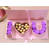 Boîte en Carton Remplissable en Forme de Lettre « Je T'aime » pour Chocolats, Gâteaux, Confiseries, et Emballage de Fleurs de la Saint-Valentin, Boîte de Fleuriste
