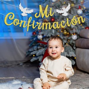 Mi Confesión Banner, Primera Comunión Española, Primer Cumpleaños Religioso, Decoración <span class=keywords><strong>para</strong></span> Fiesta de Bautizo y Baby Shower - Product Image 4