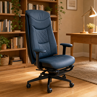 Silla Ejecutiva Ergonómica de Cuero con Asiento Giratorio Reclinable y Función de Masaje para Hogar u Oficina, Silla para Computadora OEM