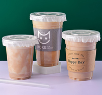 Gobelets jetables transparents personnalisés avec logo, style simple, pour boissons froides, jus, café glacé, vin, milkshake, en PET, 8/10/12/16/20/24 oz