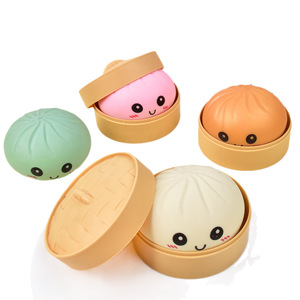 ของเล่นบีบตุ๊กตาซาลาเปาหน้ายิ้มหลากสีสัน น่ารัก พิมพ์ลายอารมณ์ขัน บีบแล้วคืนตัวช้า - Product Image 5