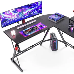 Table d'ordinateur d'étude pour ordinateur portable en forme de L Table de jeu mentale et en bois moderne
