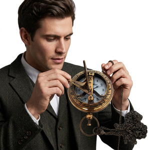 Calvin.Handicrafts Antique Brass Pocket Watch Circular Nautical Clock Gold Plated Casting 3 Inch Vintage Style - Product Image 2