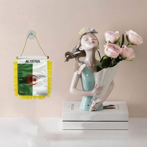 Banderas de Coche Miniatura al por Mayor, Bandera de Argelia para Ventana con Ventosa, Impresión Digital, Materiales de Satén, Uso Automotriz - Product Image 3