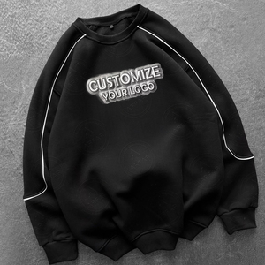 Tùy Chỉnh Màu Sắc Mô Hình Biểu Tượng Thời Trang Phố Rắn Màu Crewneck Áo Thun Giản Dị Quá Khổ Áo Cho Nam Giới - Product Image 2