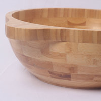 Grand ensemble de saladiers en bambou naturel de luxe avec couvercle rond vaisselle de cuisine personnalisée écologique récipient alimentaire pour mariage