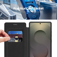 Étui de téléphone en cuir magnétique pour Samsung Galaxy S23 Ultra S25 Plus S24 Plus S26 Ultra, avec porte-cartes et rabat arrière
