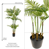 Commande en gros de palmiers artificiels de haute qualité, plantes artificielles en plastique durable de 170 cm pour la décoration intérieure de mariages et de fêtes