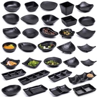 Ramen-cuencos de plástico para sopa, cuencos de melamina de alta calidad para restaurante, cuenco negro para Fideos, ramen