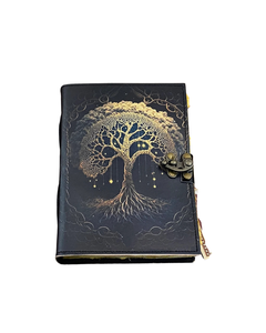 Carnet Grimoire en Cuir Arbre de Vie Fait Main Vintage Gaufré avec Pages Blanches pour Écriture, Dessin, Esquisse et Notes - Product Image 6